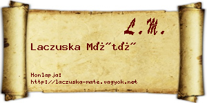 Laczuska Máté névjegykártya
